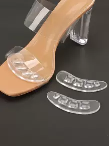 1pair Self-Adhesive High Heel Shoe Forefoot Cushion Anti-Slip Pad, Accessories For Black Heels, Sandals, Women Pumps - Clear - View 1