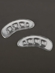 1pair Self-Adhesive High Heel Shoe Forefoot Cushion Anti-Slip Pad, Accessories For Black Heels, Sandals, Women Pumps - Clear - View 2