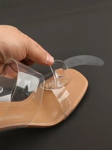 1pair Self-Adhesive High Heel Shoe Forefoot Cushion Anti-Slip Pad, Accessories For Black Heels, Sandals, Women Pumps - Clear - View 3