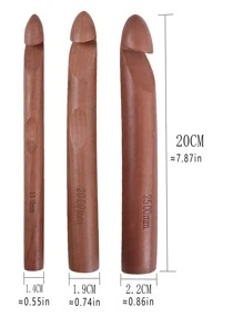 3 piezas Aguja de bambú de croché - Bronce - Ver 4