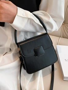 Mini Flap Square Bag - Black - View 7