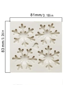1个雪花硅胶翻糖模具，冬季蛋糕装饰，糖果制作用品，雪花巧克力装饰，派对蛋糕装饰，烘焙模具，情人节派对，家居装饰，家居礼品 - 淺灰色 - 查看 2