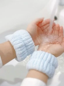 2 piezas Correa para la muñeca unicolor de peluche con lavado - Azul - Ver 1