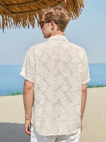 SWAVVY 1件鬆身純色扣前衣 - 杏色 - 查看 2