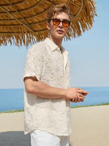 SWAVVY 1件鬆身純色扣前衣 - 杏色 - 查看 7