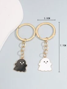 1 cặp móc khóa hình ma sáng tạo & thiết kế cho túi xách của cặp đôi phụ kiện Halloween ngày nhà giáo - trắng - Xem 3