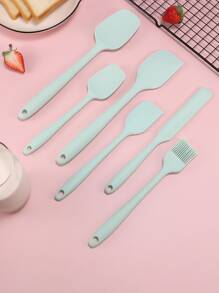 6 piezas/set de silicona Utensilio de cocina Set de herramientas para utensilios de cocina para cocina - Verde - Ver 4