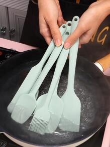 6 piezas/set de silicona Utensilio de cocina Set de herramientas para utensilios de cocina para cocina - Verde - Ver 5