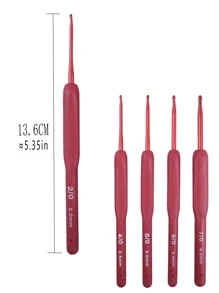 5 piezas Aguja portátil de croché - Burdeos - Ver 3