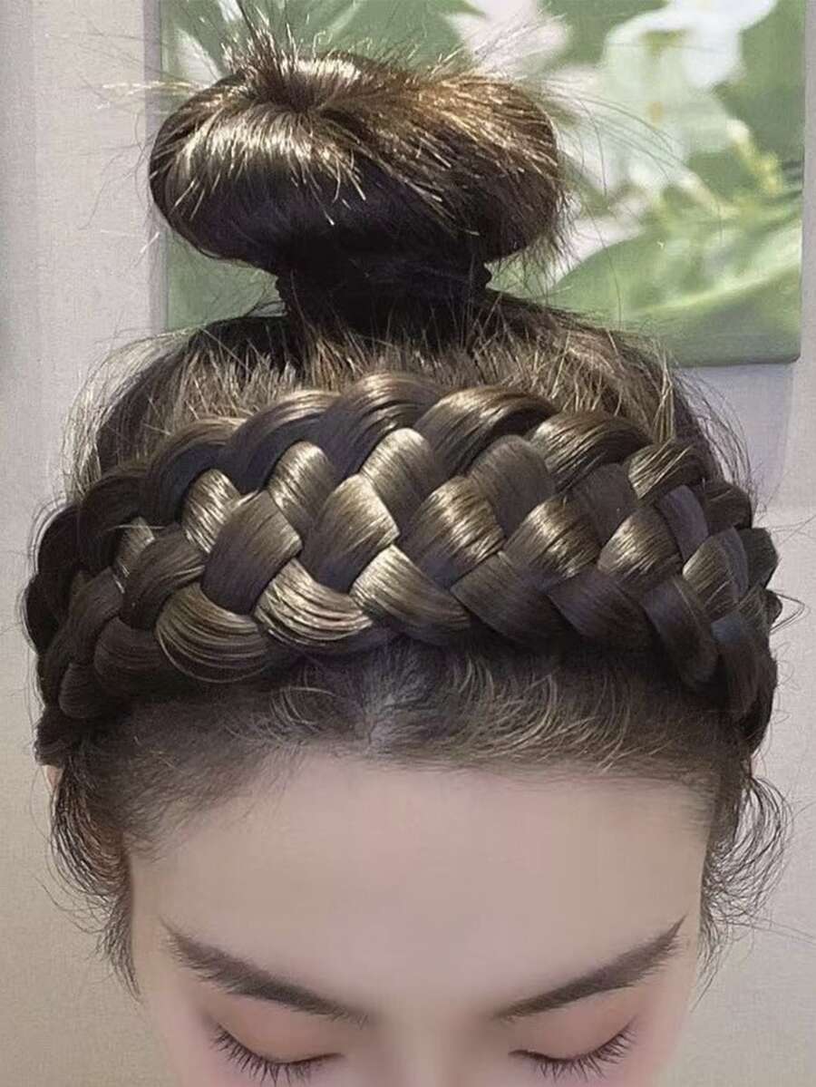 1 件女用黑色編織髮帶 - 黑色 - 查看 1