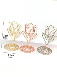 10入組金屬卡混色花朵設計卡片夾 - 彩色 - 查看 5