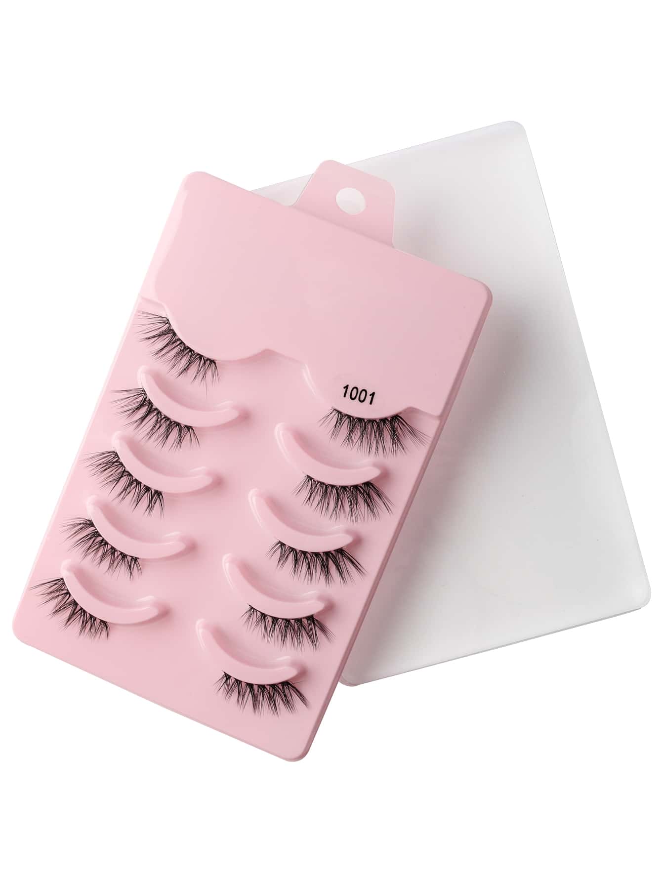 Bộ 5 Lông Mi Đầy Đủ Dày Và Mềm 8-14 MM Đuôi Mắt Lông Tơ Kéo Dài Một Nửa Lông Mi Giả - màu đen - Xem 1