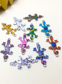 10 mặt dây chuyền hình tắc kè tráng men, màu sắc ngẫu nhiên, dùng để tự làm trang sức, vòng cổ, phụ kiện thủ công. - Nhiều màu - Xem 3
