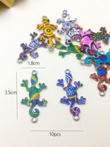10 mặt dây chuyền hình tắc kè tráng men, màu sắc ngẫu nhiên, dùng để tự làm trang sức, vòng cổ, phụ kiện thủ công. - Nhiều màu - Xem 4