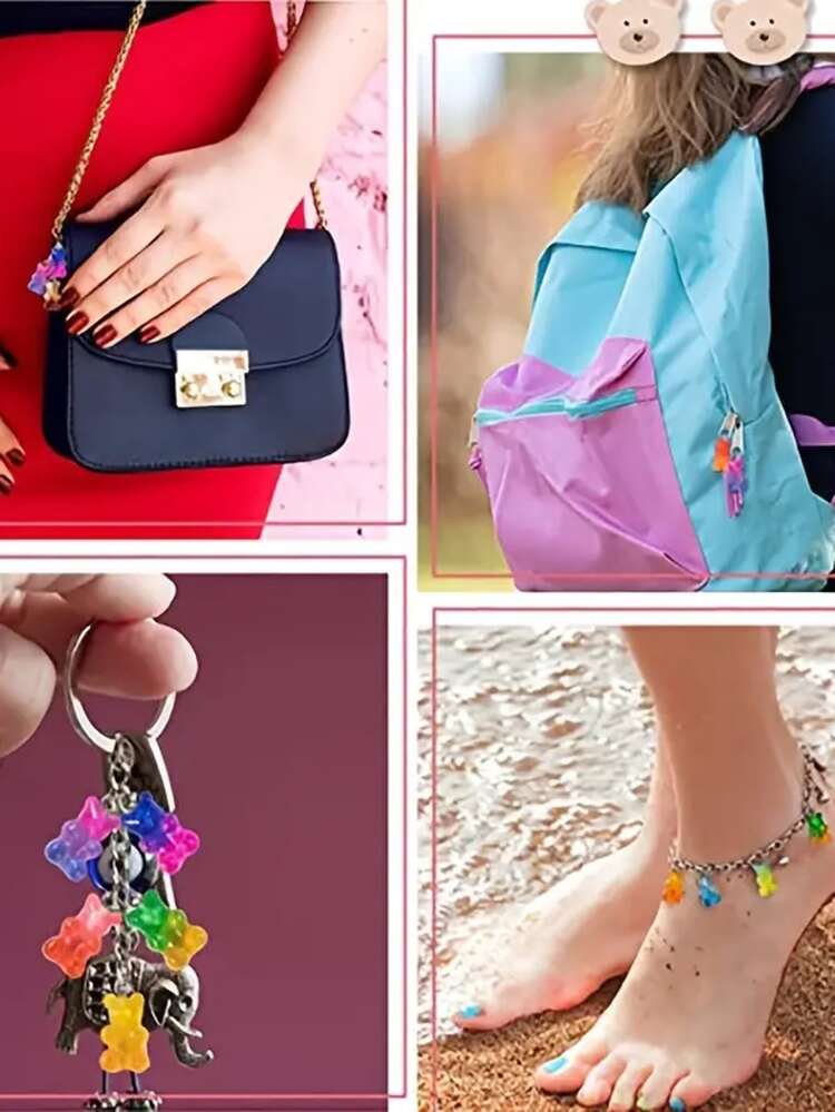 30 Gradient Random Color Little Bear Pendant