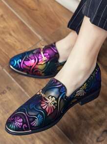 Giày công sở trang trí bằng kim loại có họa tiết cuộn cho nam, Giày lười dự tiệc giản dị - Nhiều màu - Xem 4