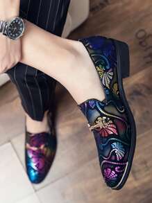 Giày công sở trang trí bằng kim loại có họa tiết cuộn cho nam, Giày lười dự tiệc giản dị - Nhiều màu - Xem 5