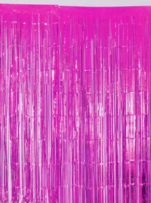 kumozawa 1pc Fuchsia Rain Curtain, Party Decoration Background, Graduation Decorations, Tassels, Birthday, Wedding, Single Women's Anniversary Decoration, Adult Rain Silk Curtains, Birthday Party Background Wall Decoration, Tassel Shiny Aluminum Film Wall Curtains - Hot Pink - View 5