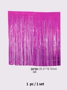 kumozawa 1pc Fuchsia Rain Curtain, Party Decoration Background, Graduation Decorations, Tassels, Birthday, Wedding, Single Women's Anniversary Decoration, Adult Rain Silk Curtains, Birthday Party Background Wall Decoration, Tassel Shiny Aluminum Film Wall Curtains - Hot Pink - View 3
