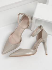 Giày cao gót Nữ màu trơn Dây đeo mắt cá chân Thanh lịch - Màu Khaki - Xem 3