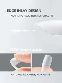 Get Glamorous with 420pcs Short Round Transparent Full Cover Matte Clear Acrylic Ultra-thin False Nail Tips For Women And Girls - Clear - View 6