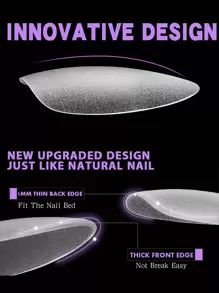 Get Glamorous with 420pcs Short Round Transparent Full Cover Matte Clear Acrylic Ultra-thin False Nail Tips For Women And Girls - Clear - View 7