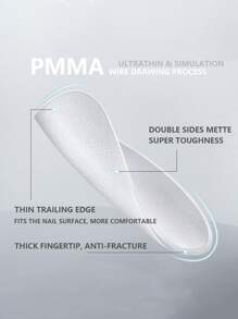 Get Glamorous with 420pcs Short Round Transparent Full Cover Matte Clear Acrylic Ultra-thin False Nail Tips For Women And Girls - Clear - View 8