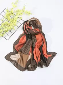1 chiếc khăn nhiều màu dành cho nữ làm bằng gạc, chống gió và chống cát, thích hợp để mặc hàng ngày, tiệc tùng, họp mặt, v.v. - Nhiều màu - Xem 1