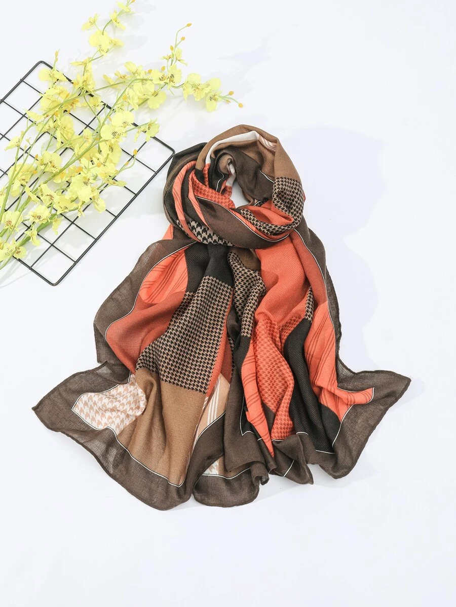 1 chiếc khăn nhiều màu dành cho nữ làm bằng gạc, chống gió và chống cát, thích hợp để mặc hàng ngày, tiệc tùng, họp mặt, v.v. - Nhiều màu - Xem 1