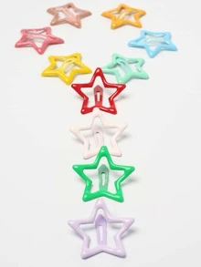 10pcs Star Design Snap Clip - Multicolor - View 2