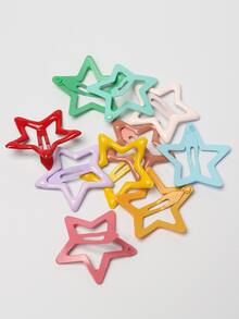 10pcs Star Design Snap Clip - Multicolor - View 3