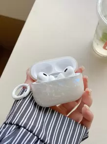 1pc Shell & Faux Pearl Pattern IMD Earphone Case Compatible With Apple 1/2/3/4, Pro, Pro 2 Earphone Protective Cover