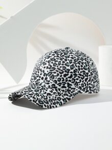 Leopard Print Baseball Cap - Multicolor - View 1