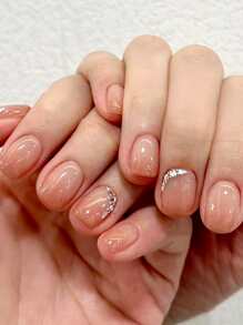 24 chiếc Móng Vuông Ngắn 3D Trang Trí Kim Cương Giả & 1 Dũa Móng Tay & 1 Tấm Băng Keo - Nhiều màu - Xem 1