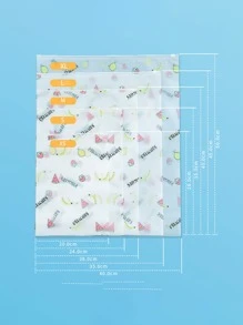 5pcs Fruit Print Travel Storage Bag Shirt Packaging Bag Set,Sealed Polyester Plastic Bags,Ventilation Holes,Frosted Zipper Lock Perfect for Clothes Jeans Pants T-shirts School Supplies Room Decor Bedroom Decor Dorm Essentials for School Student Teacher - Multicolor - View 3