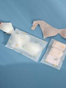 5pcs Fruit Print Travel Storage Bag Shirt Packaging Bag Set,Sealed Polyester Plastic Bags,Ventilation Holes,Frosted Zipper Lock Perfect for Clothes Jeans Pants T-shirts School Supplies Room Decor Bedroom Decor Dorm Essentials for School Student Teacher - Multicolor - View 4