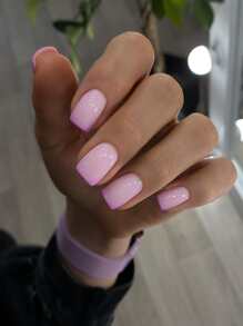 Upgrade Your Look with 24pcs Long Square French Style Fake Nail & 1sheet Tape & 1pc Nail File For women And Girls - Multicolor - View 1