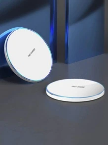 Lámpara de aleación de aluminio con carga inalámbrica de 10W y luz de respiración, compatible con smartphones de carga inalámbrica Qi - Blanco - Ver 3