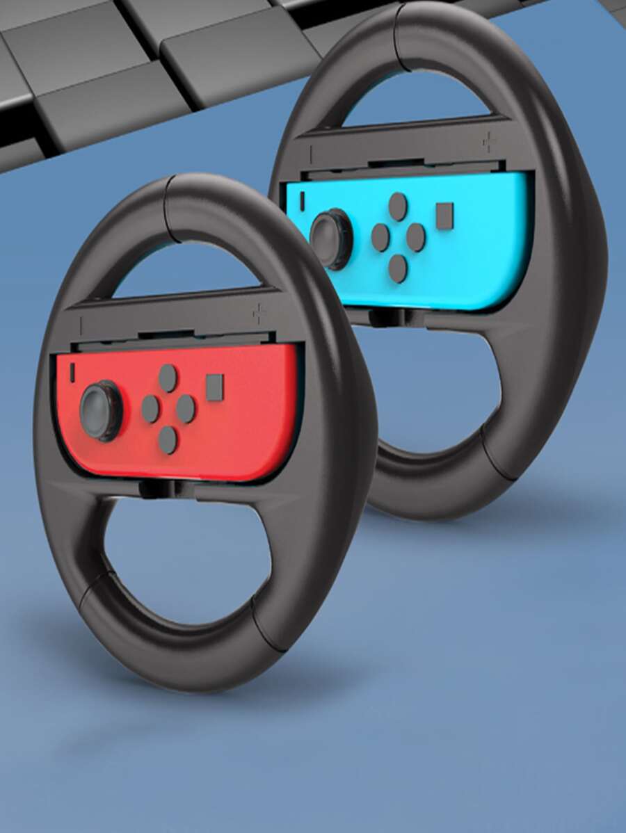 2pcs Steering Wheel Design Grip Compatible With Nintendo Switch Joy-Con ...