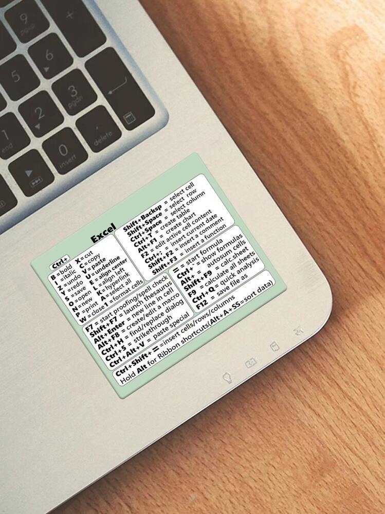 1 hoja de patrón de tecla de acceso directo, pegatina protectora para portátil, pegatinas para teclado - Multicolor - Añade 1