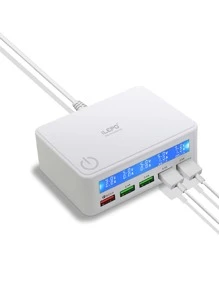 ilepo 1pc 50W Multi-port Wall Charger - White - View 2