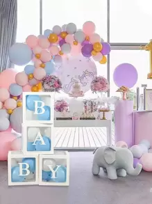 4 cái/bộ Hộp Bóng Giấy & 4 cái/bộ Thư, Hộp Quà Trang Trí Tiệc Rõ Ràng Cho Bữa Tiệc - trắng - Xem 2