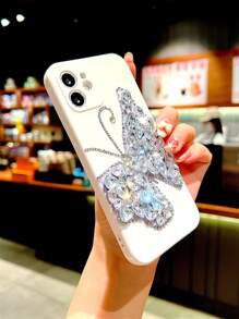 Rhinestone Butterfly Decor Phone Case