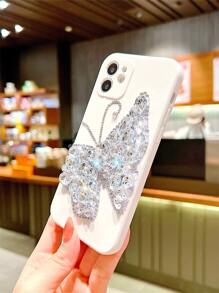 Rhinestone Butterfly Decor Phone Case