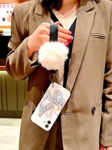 水钻蝴蝶装饰手机壳，国际版，非国内版 - 彩色 - 查看 2