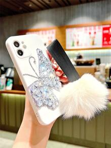 水钻蝴蝶装饰手机壳，国际版，非国内版 - 彩色 - 查看 5