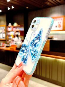 Ốp điện thoại họa tiết hình bướm trang trí bằng đá rhinestone - Nhiều màu - Xem 3