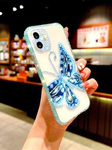 Ốp điện thoại họa tiết hình bướm trang trí bằng đá rhinestone - Nhiều màu - Xem 4