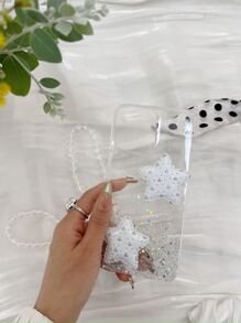星形装饰透明手机壳带挂绳，国际版，非国内版 - 無色 - 查看 3