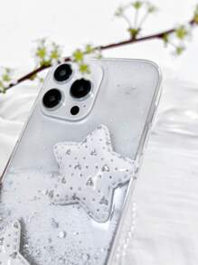 星形装饰透明手机壳带挂绳，国际版，非国内版 - 無色 - 查看 5